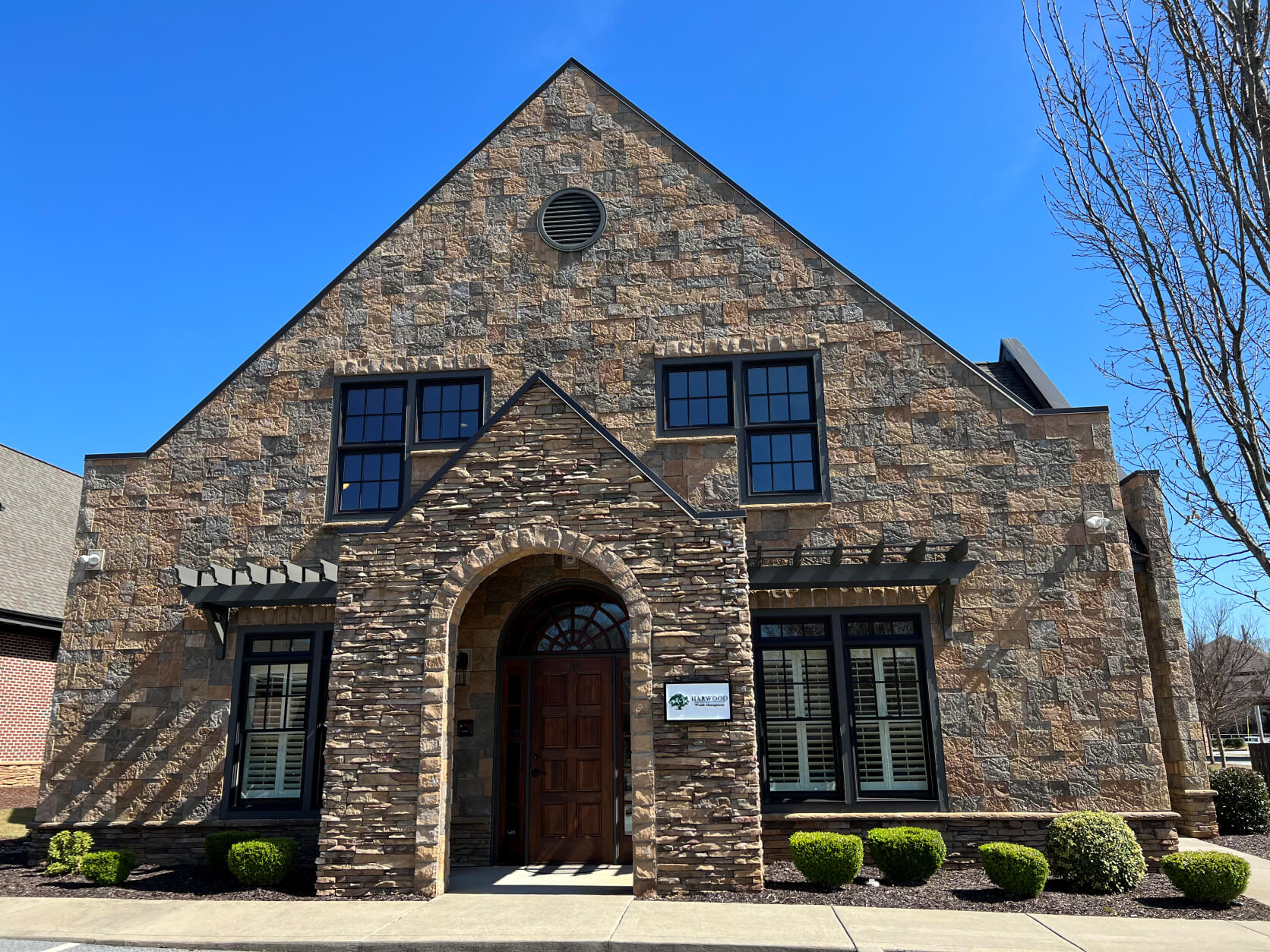 A photo of Harwood Wealth Management's office in Greenville, South Carolina